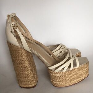 Sam Edelman Cream Strappy Platform Sandals